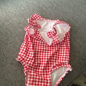 Cat & Jack Red Checkered Baby Swimsuit
